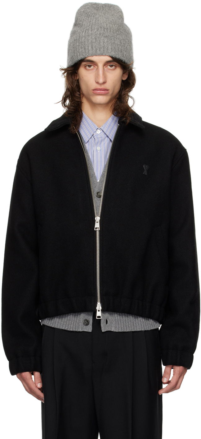 Яке бомбър AMI Zipped Jacket Черно | HJK033.WV0049, 0