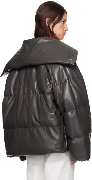 Пухо яке Nanushka Nanushka Alora Down Vegan Leather Jacket Сиво | NW24FWOW31669, 2