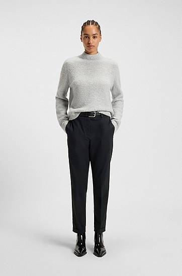 Панталони BOSS Regular Fit Flannel Trousers Тъмно синьо | 50548280, 1