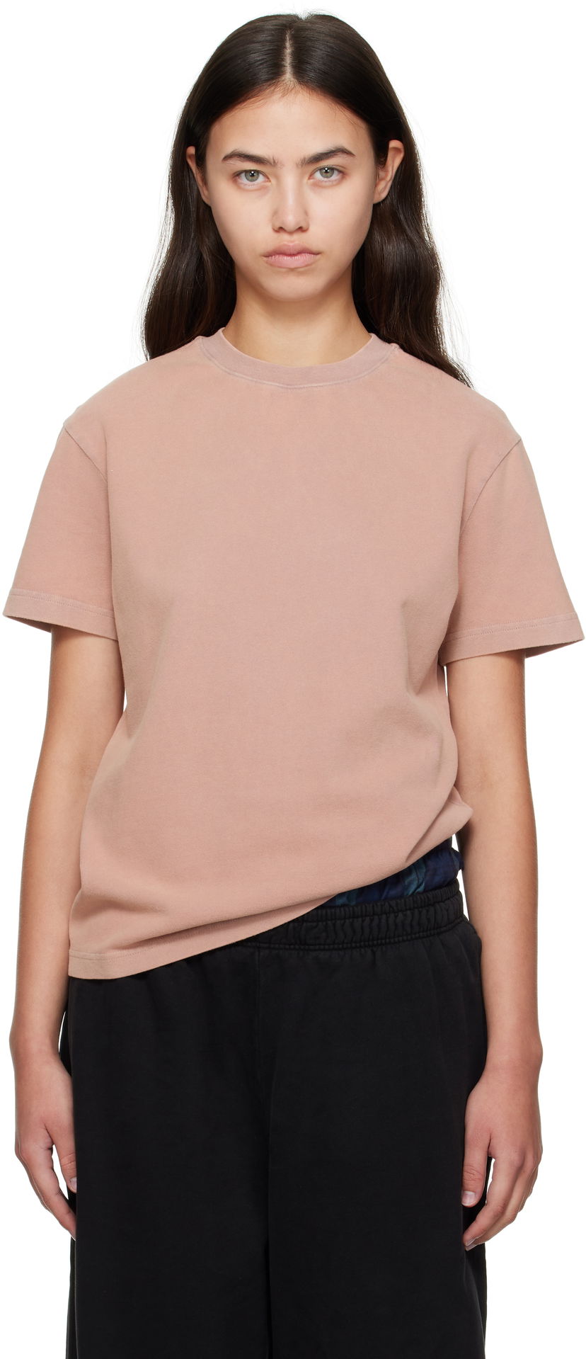 Тениска Acne Studios Acne Studios Cotton Crewneck T-Shirt Розово | CL0352-
