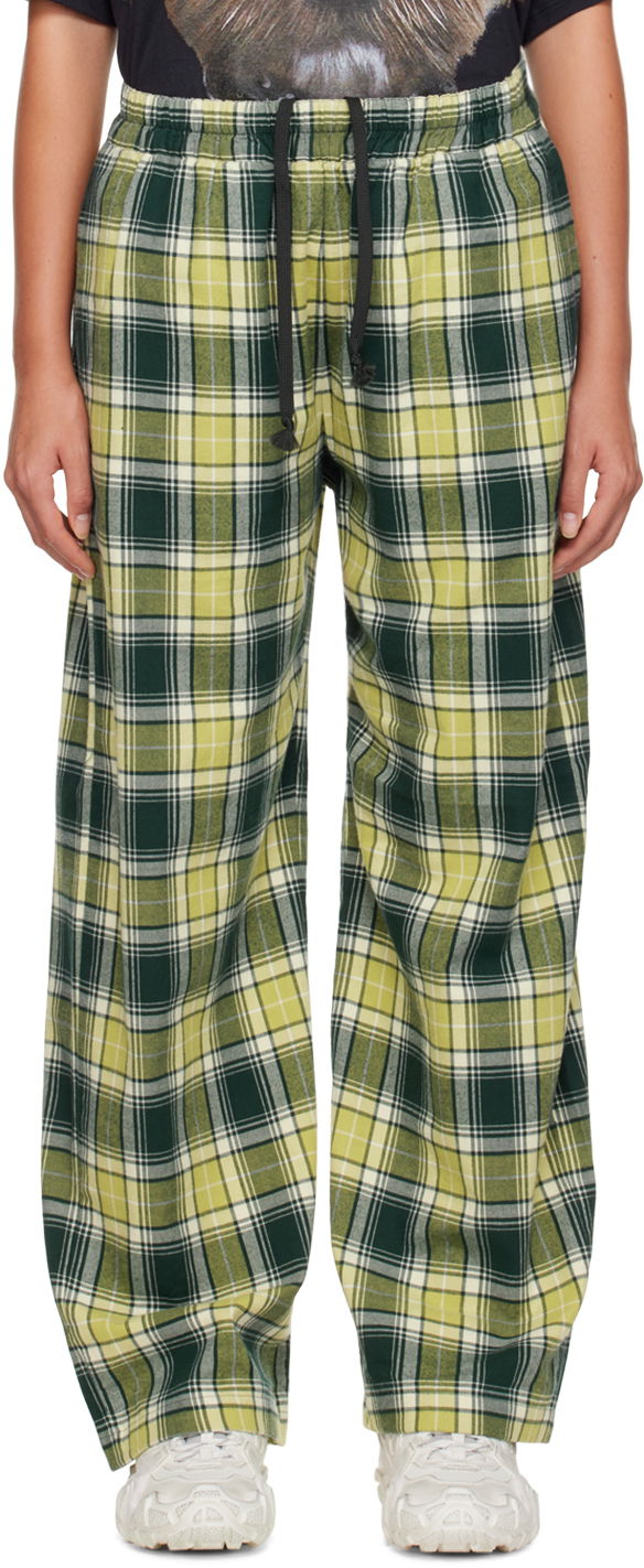 Панталони Acne Studios Check Trousers Зелено | CK0084-, 0