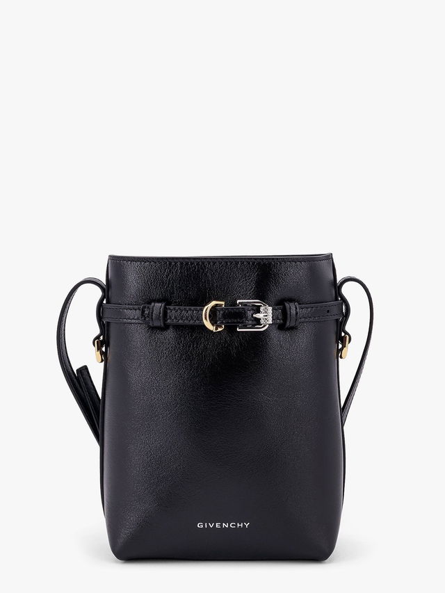 Black Leather Phone Crossbody Bag