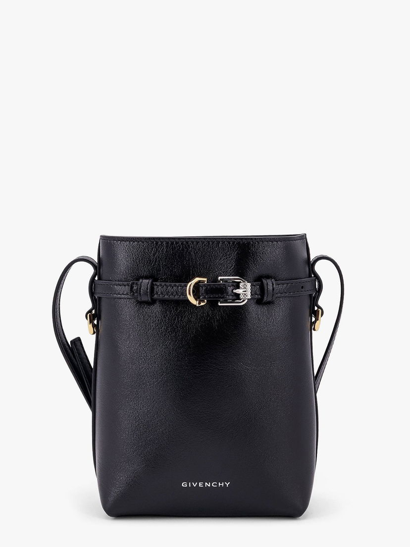 Чанта през рамо Givenchy Black Leather Phone Crossbody Bag Черно | BB60NAB1Q7001