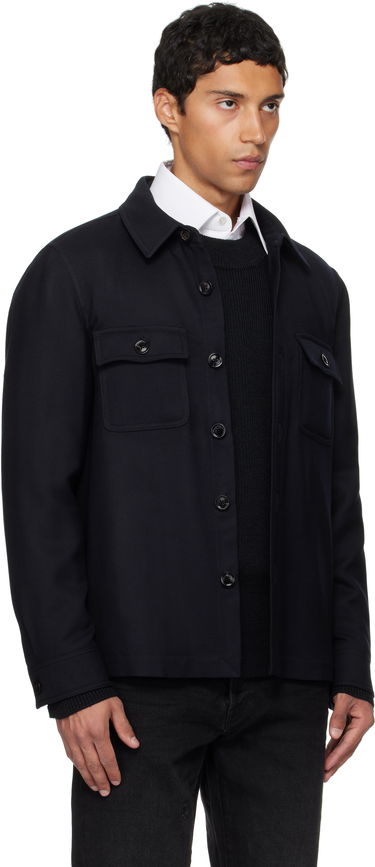 Яке Tom Ford TOM FORD Light Wool Chest Pocket Overshirt Тъмно синьо | OJS016-FMW063, 1