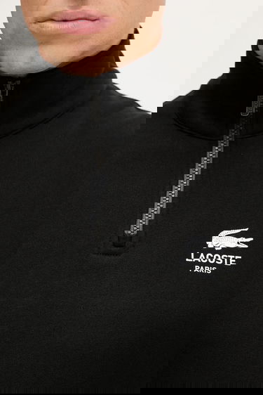 Суитчър Lacoste Cotton Half-Zip Sweatshirt with Paris Logo Print Черно | SH2735, 9