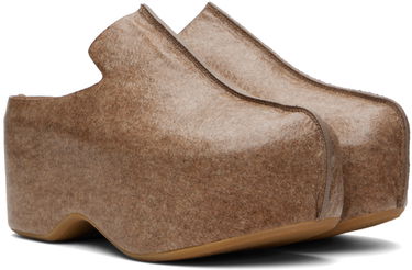 Облекло JW Anderson JW Anderson Laminated Felt Platform Clogs Кафяво | ANM42500D, 3