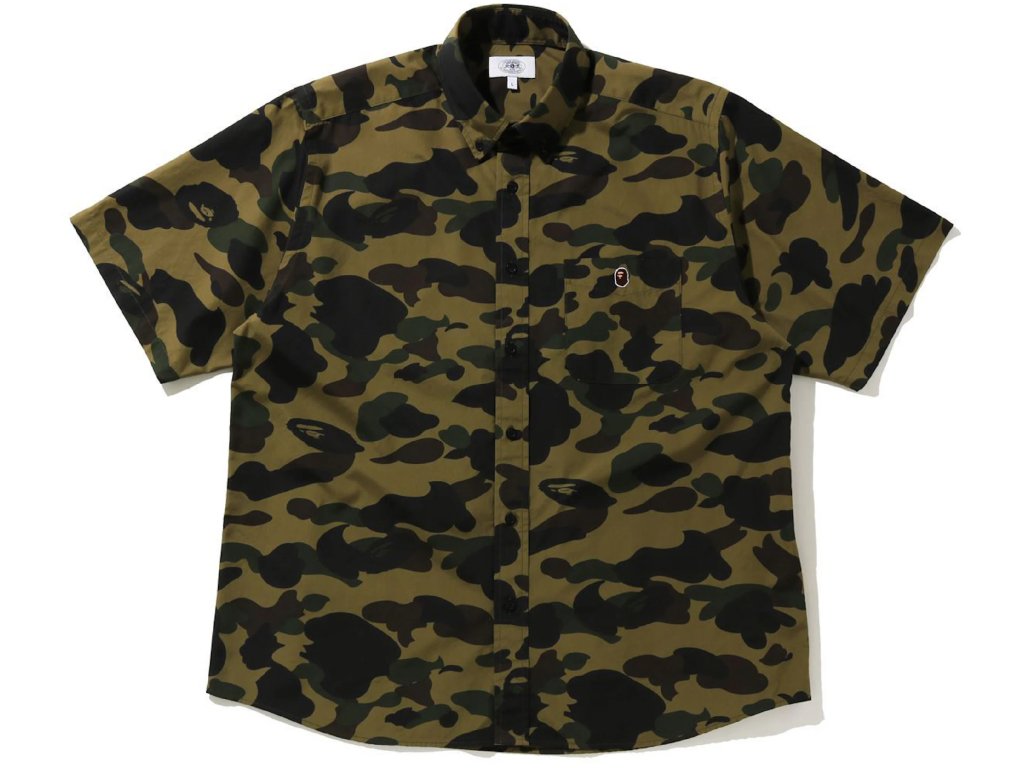 Риза BAPE Bape Short Sleeve Button Down 1st Camo Shirt Green Зелено | 1G30131016-GRN, 0