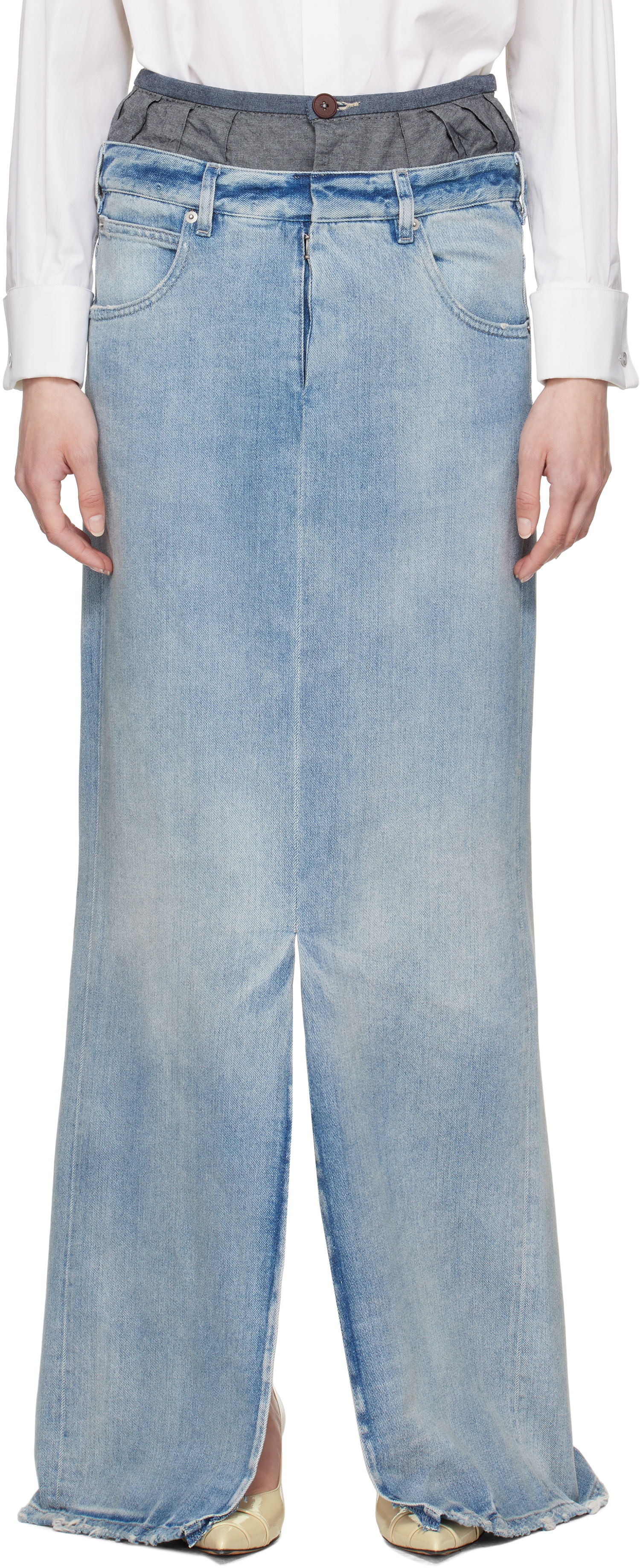 Пола Maison Margiela Maison Margiela Blue 'Anonymity Of The Lining' Denim Maxi Skirt Синьо | S51MI0006 S30383, 0