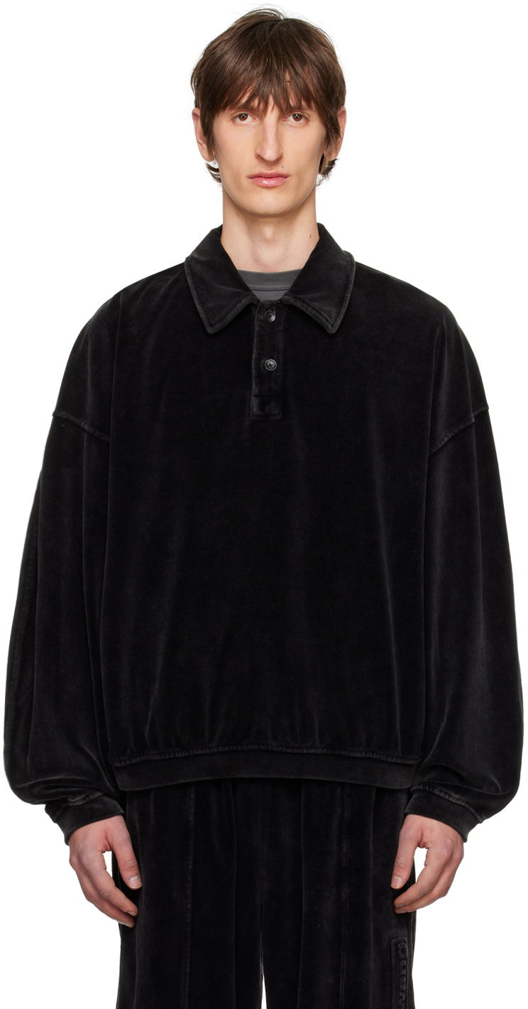 Поло тениска Alexander Wang Articulated Polo Tee Черно | 6CC1241029, 0