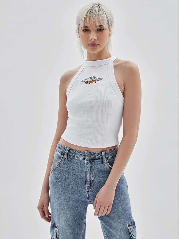 Потник GUESS Originals Ribbed Cropped Tank Top Бяло | W3YI63KBVV0, 0