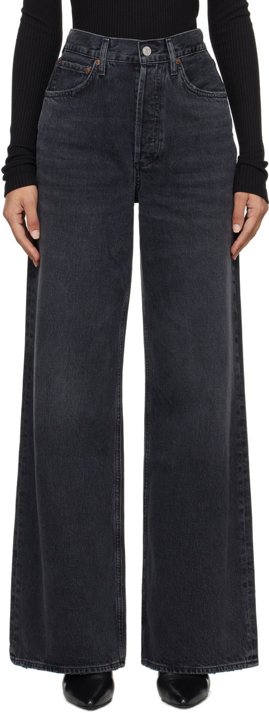 Дънки AGOLDE High Rise Wide Leg Jeans Черно | A198-1157, 0