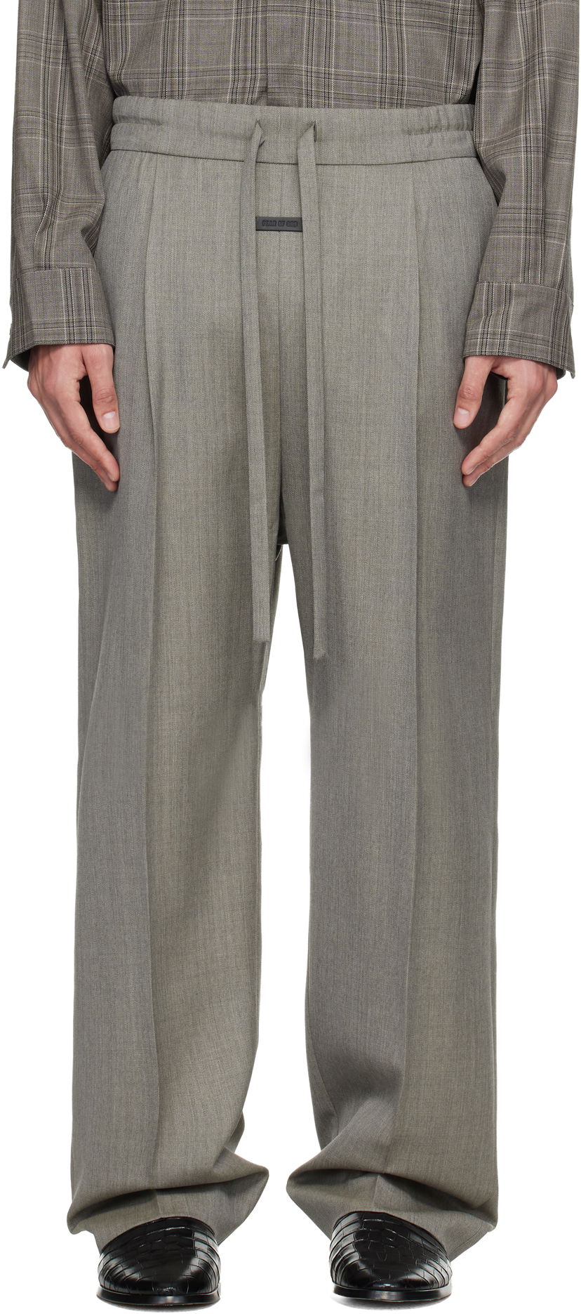 Панталони Fear of God Virgin Wool Drawstring Straight Trousers Сиво | FG25FW65-650HWH-292