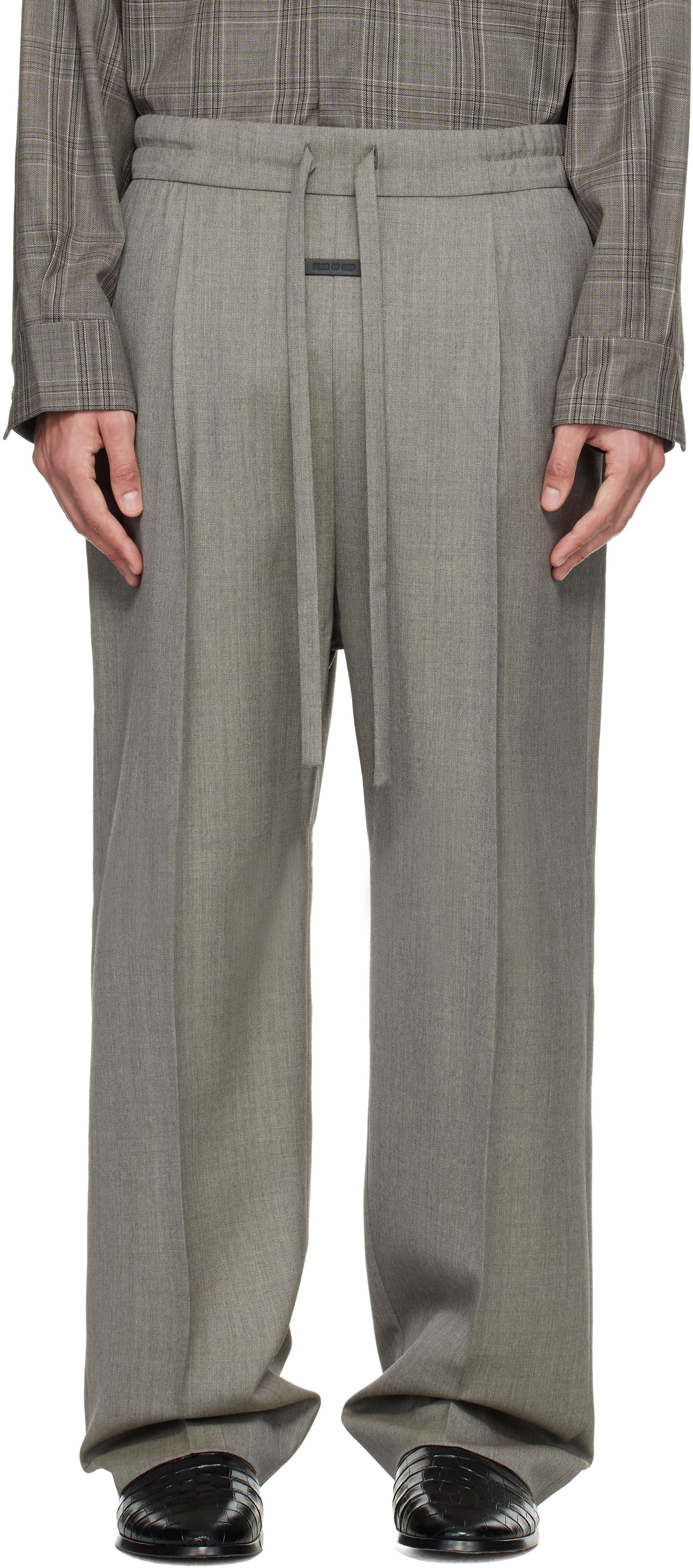 Панталони Fear of God Virgin Wool Drawstring Straight Trousers Сиво | FG25FW65-650HWH-292, 0