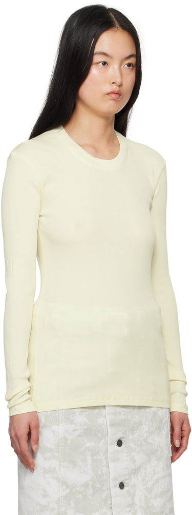 Пуловер LEMAIRE LEMAIRE Women's Ribbed Long Sleeve T-Shirt Жълто | TO1147 LJ1017, 3