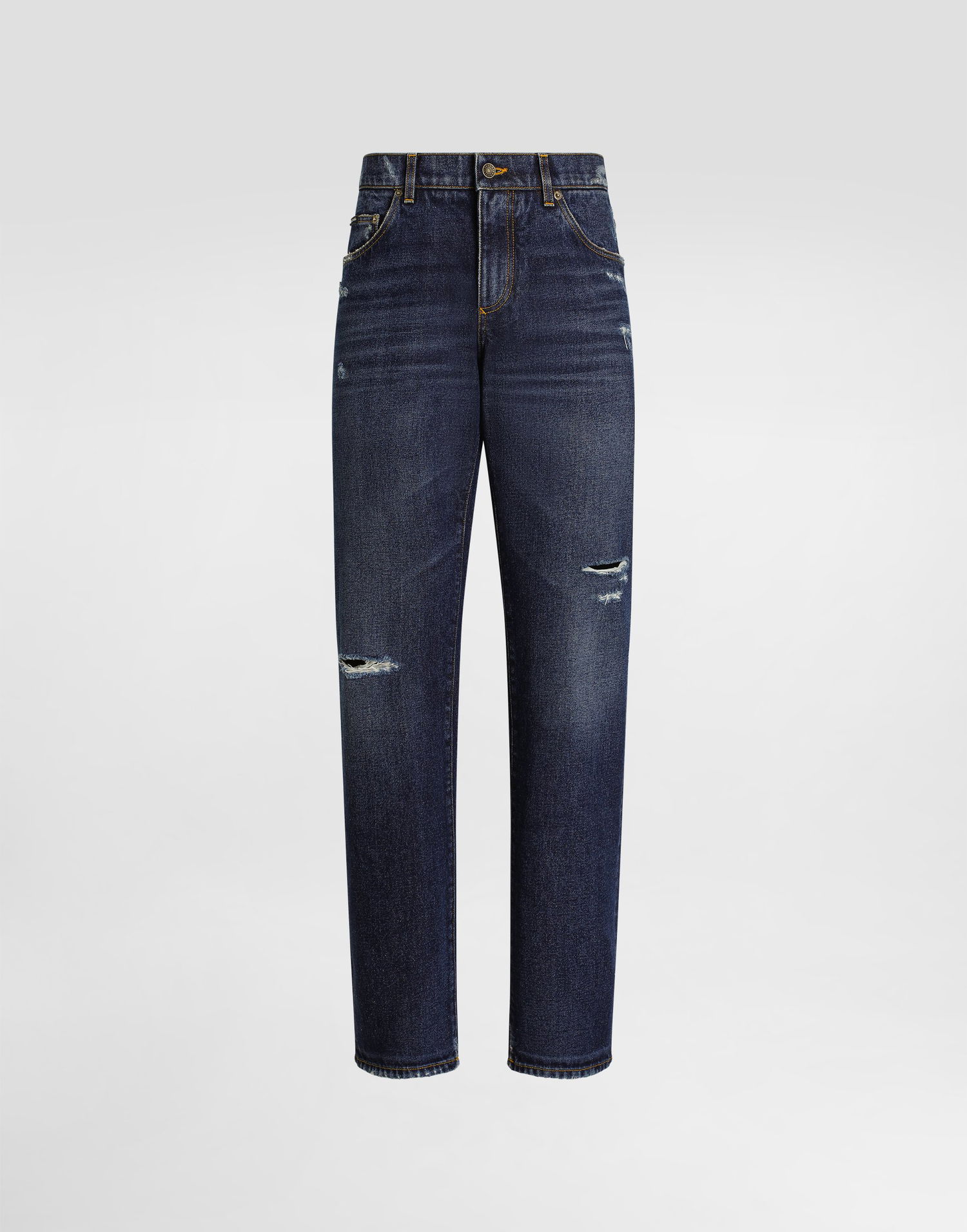Дънки Dolce & Gabbana Dolce & Gabbana Loose Fit Distressed Denim Jeans Синьо | GYJDADG8NK6S9001, 0