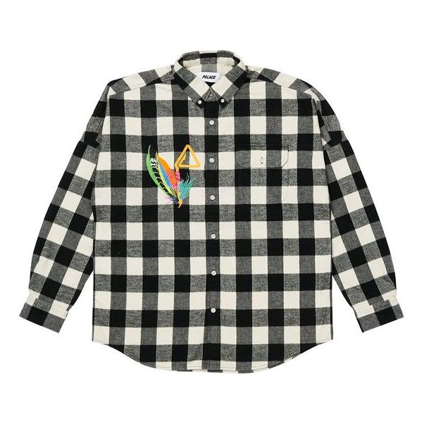 Риза Palace Palace Embroidered Plaid Shirt Бяло | P20SHT014