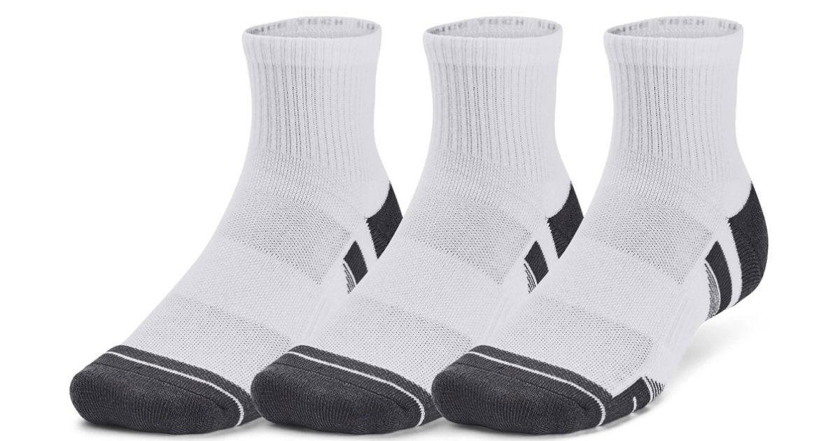 Чорапи Under Armour Perfromance Tech Quarter Socks - 3 pack Бяло | 1379510-100, 1