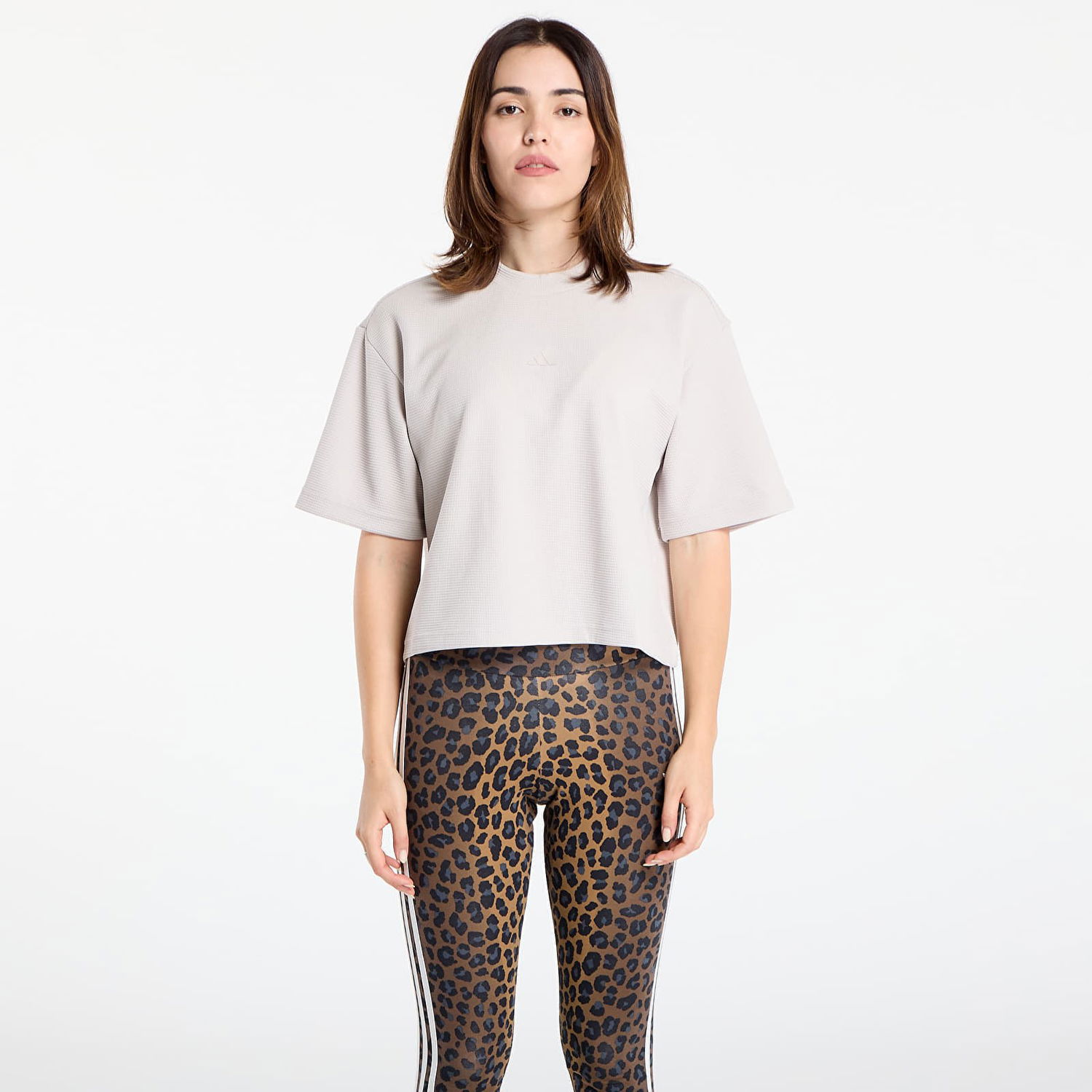 Тениска adidas Performance Yoga Motion Waffle T-Shirt Wonder Alumina Сиво | JM4476, 0