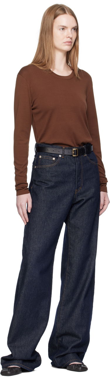 Тениска LEMAIRE Rib Long Sleeve T-shirt Кафяво | TO1441 LJ1016, 4