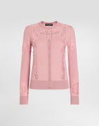 Dolce & Gabbana Wool Cardigan with Lace Inlay