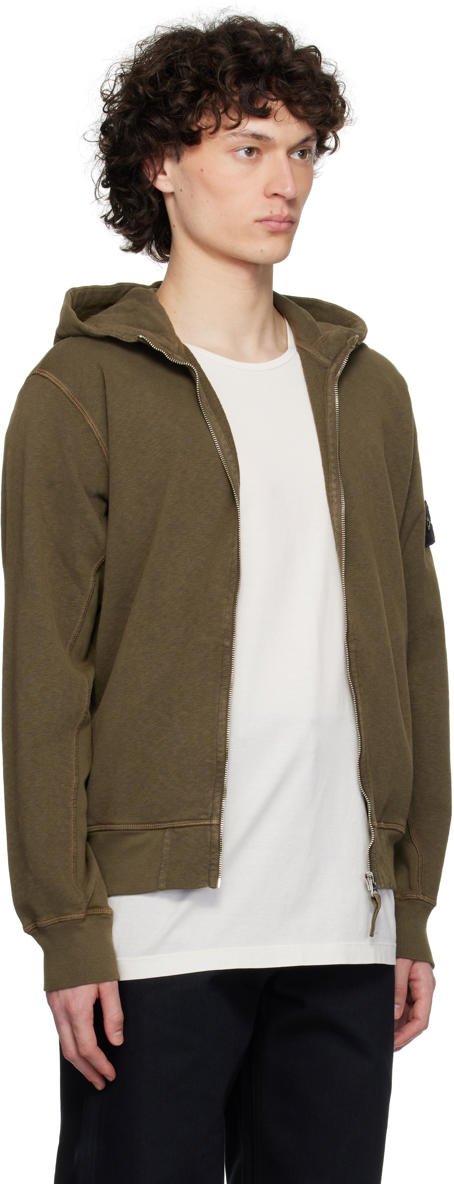 Суитчър Stone Island Stone Island Malfilé Fleece Hoodie Зелено | K1S15 6100021 S0060, 1