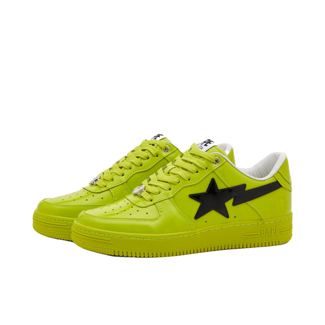 A Bathing Ape Men's BAPE Sta Painted Leather Sneakers in Yellow, Size UK 8 | END. Clothing