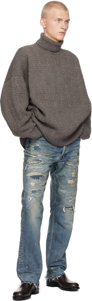 Пуловер Fear of God Fear of God Wool Jacquard Turtleneck Sweater Кафяво | FG820-22810WJB, 3