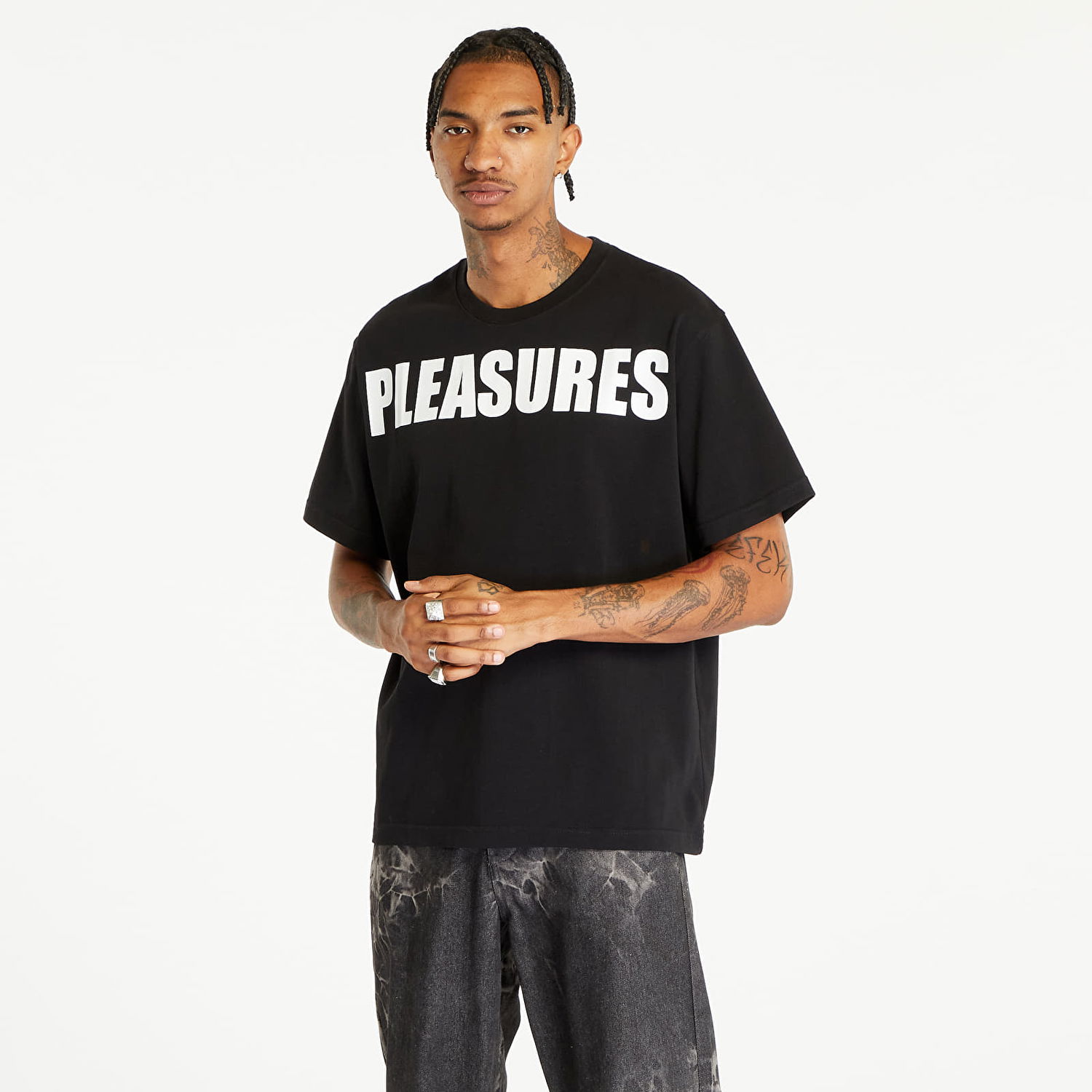 Тениска Pleasures Expand Heavyweight Short Sleeve Tee Black Черно | P23F032 BLACK, 0