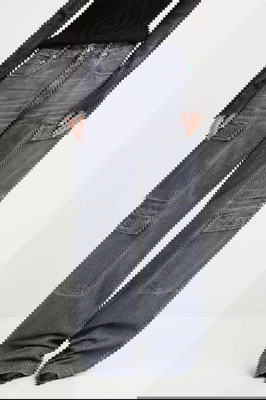 Дънки Rick Owens Rick Owens DRKSHDW Double Cargo Medium Waist Jeans Сиво | DS02E7308.DGY, 0