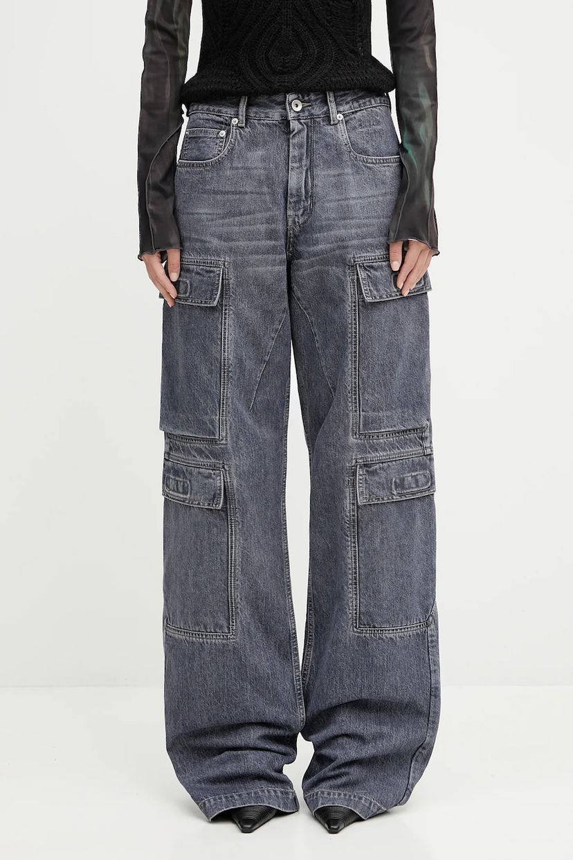 Дънки Rick Owens Rick Owens DRKSHDW Double Cargo Medium Waist Jeans Сиво | DS02E7308.DGY