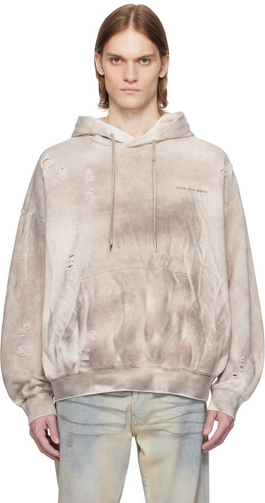 Суитчър Feng Chen Wang Feng Chen Wang Sandwashed Ripped Hoodie Бежово | FUS19HD03, 0