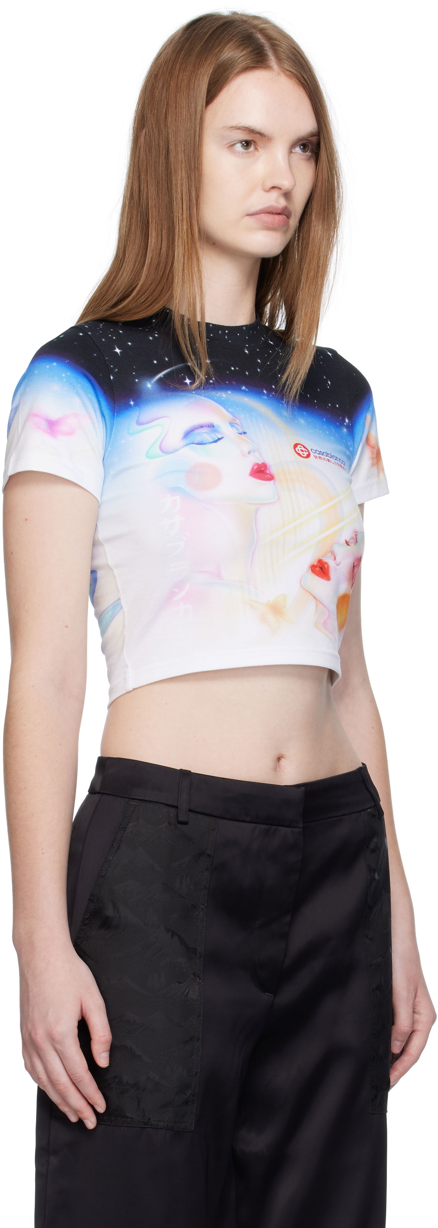 Съкратен топ Casablanca Casablanca Galactic Connection Cropped T-Shirt Многоцветен | WPF25-JTS-009-01, 1