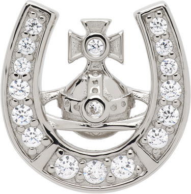 Обеци Vivienne Westwood Horace Crystal-Embellished Horseshoe Orb Single Stud Earring Металик | 6201037S-01P102-, 0
