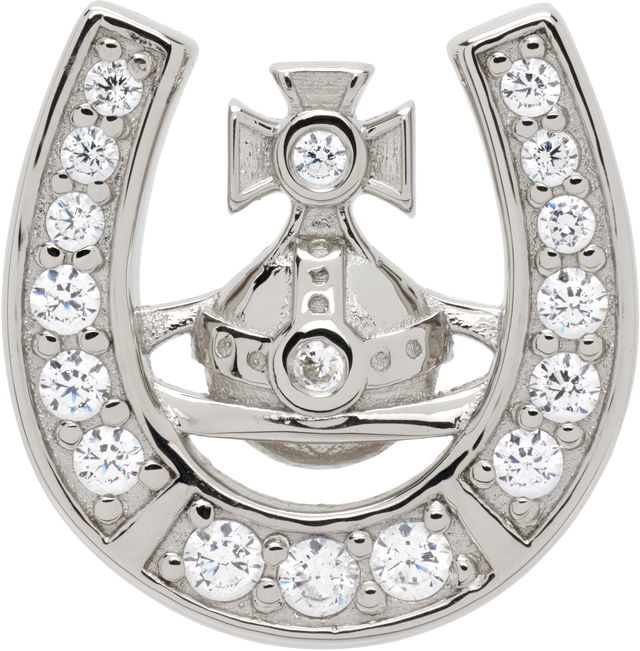 Horace Crystal-Embellished Horseshoe Orb Single Stud Earring