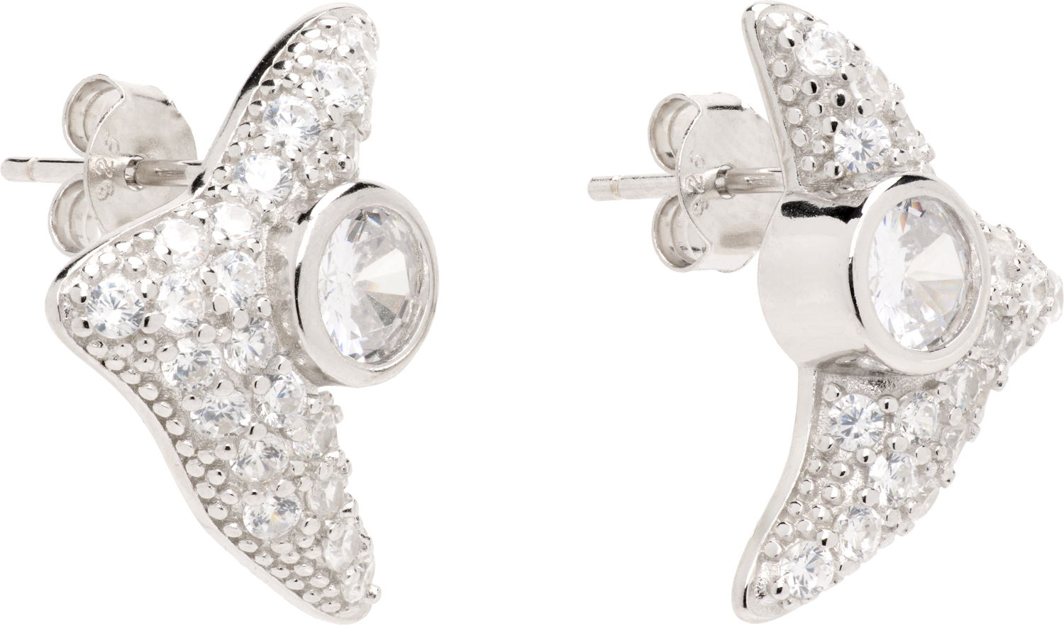 Обеци Collina Strada Collina Strada Trigon Crystal Stud Earrings Металик | XX1087, 1