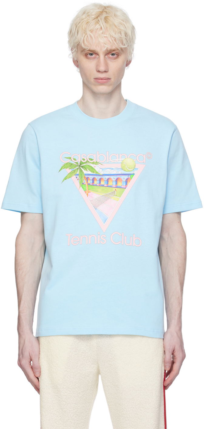 Тениска Casablanca SSENSE x 'Tennis Club' Icon T-Shirt Синьо | MPS24-JTS-001-04