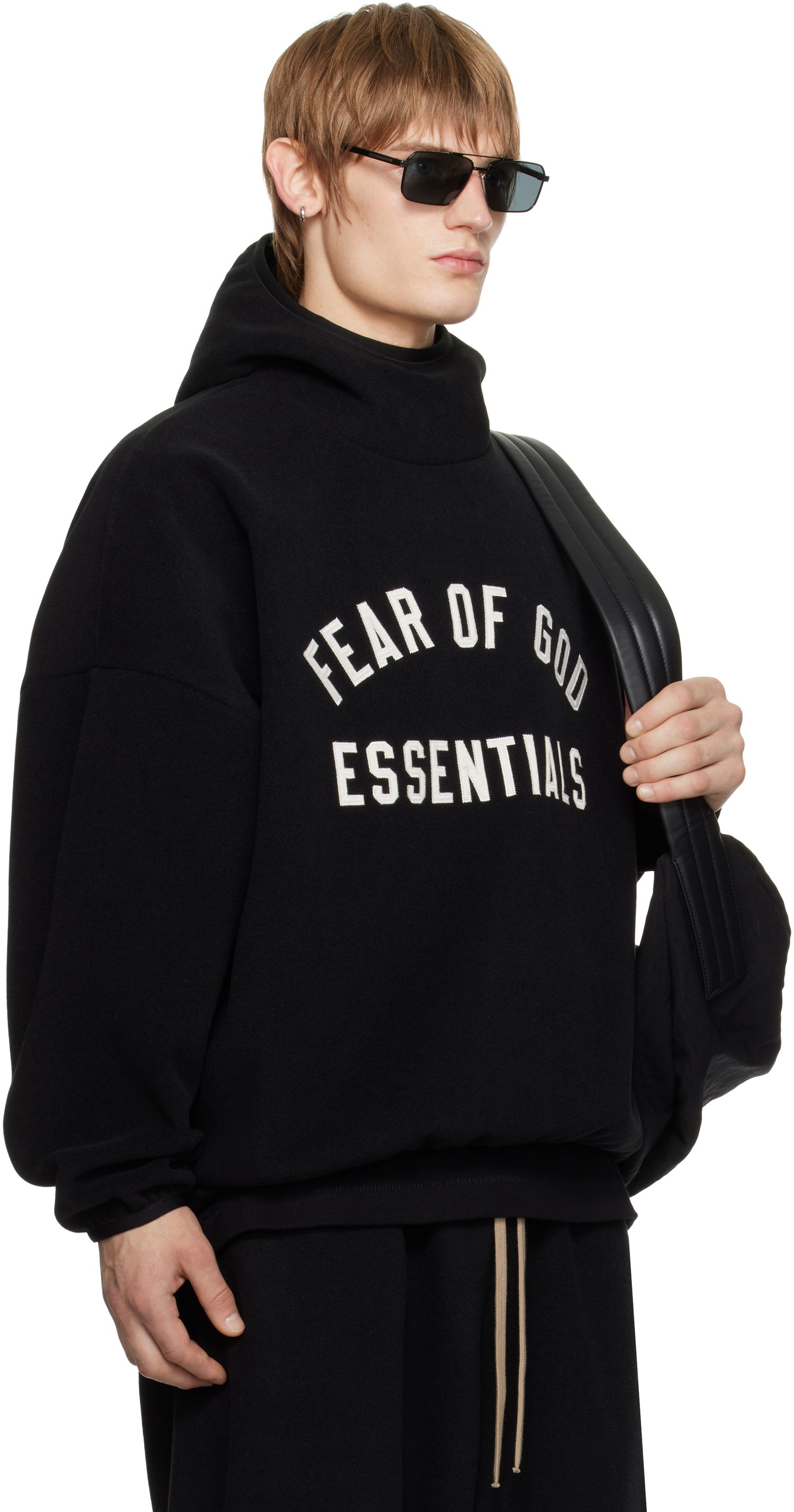 Суитчър Fear of God Fear of God ESSENTIALS Brushed Hoodie Черно | 202HO246410F, 1