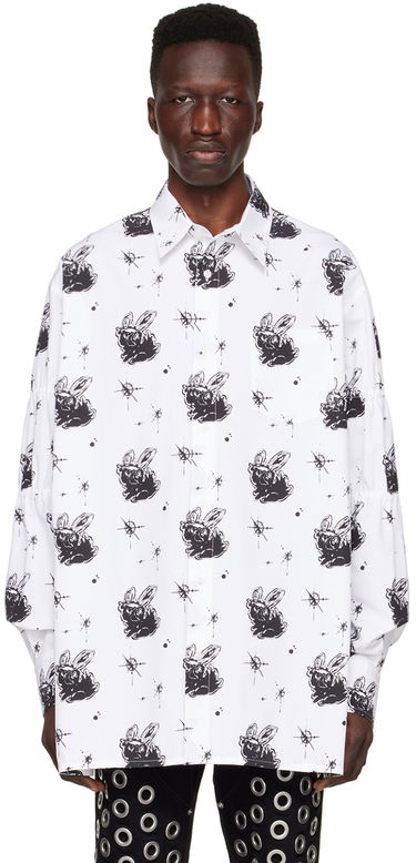 Риза We11done Printed Cotton Shirt Бяло | WD-BL1-22-142-M-WH, 0