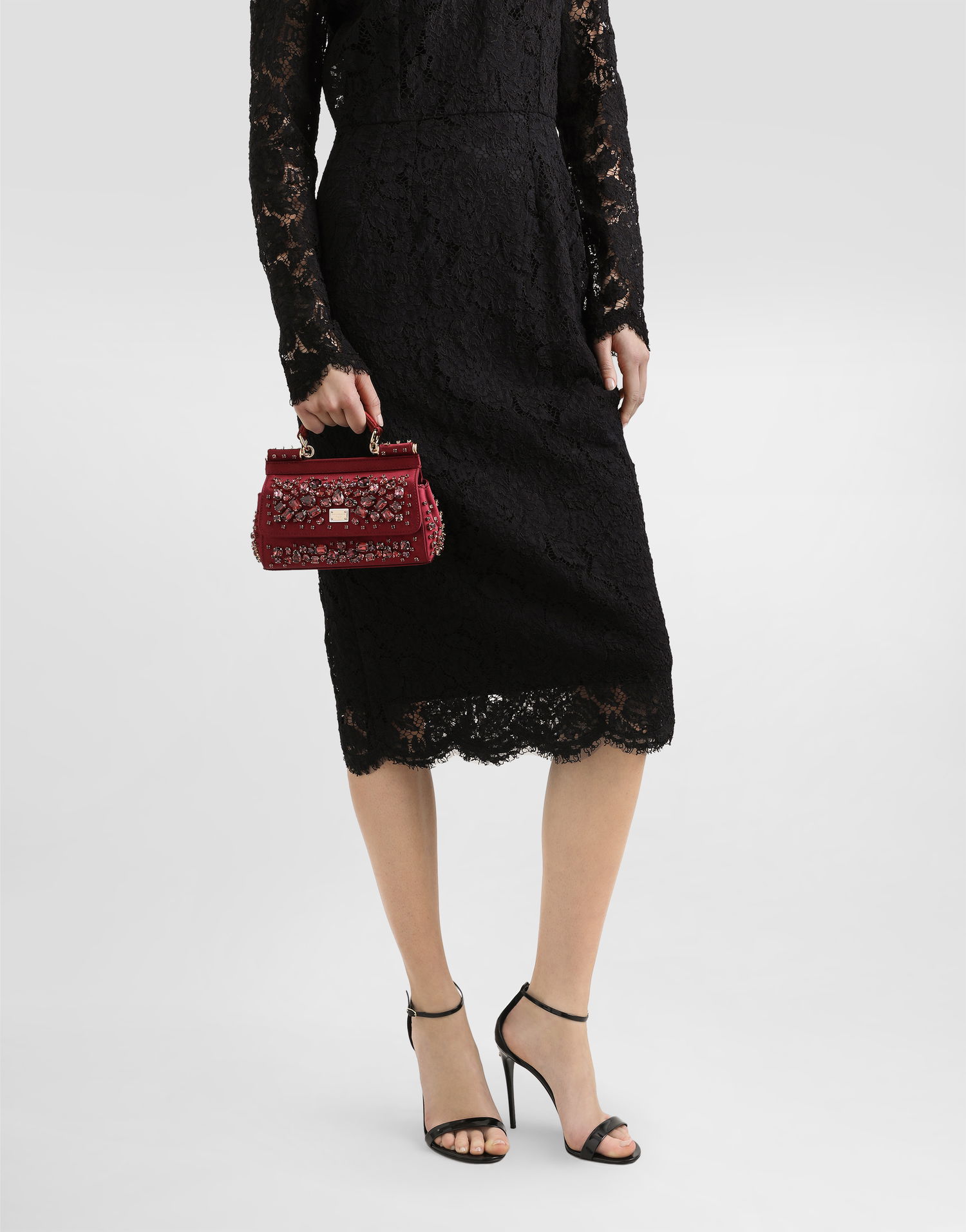 Дамска чанта Dolce & Gabbana Small Sicily Embellished Handbag Червено | BB7116C9S4880305, 1
