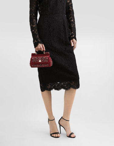 Дамска чанта Dolce & Gabbana Small Sicily Embellished Handbag Червено | BB7116C9S4880305, 1