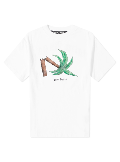 Тениска Palm Angels Broken Palm Tee Бяло | PMAA001S22JER0220155
