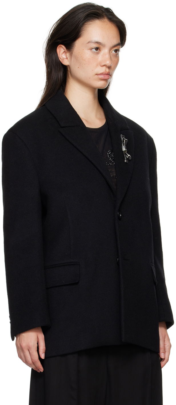 Яке Blumarine Blumarine Bijoux Pin Blazer Черно | A422S083A, 1