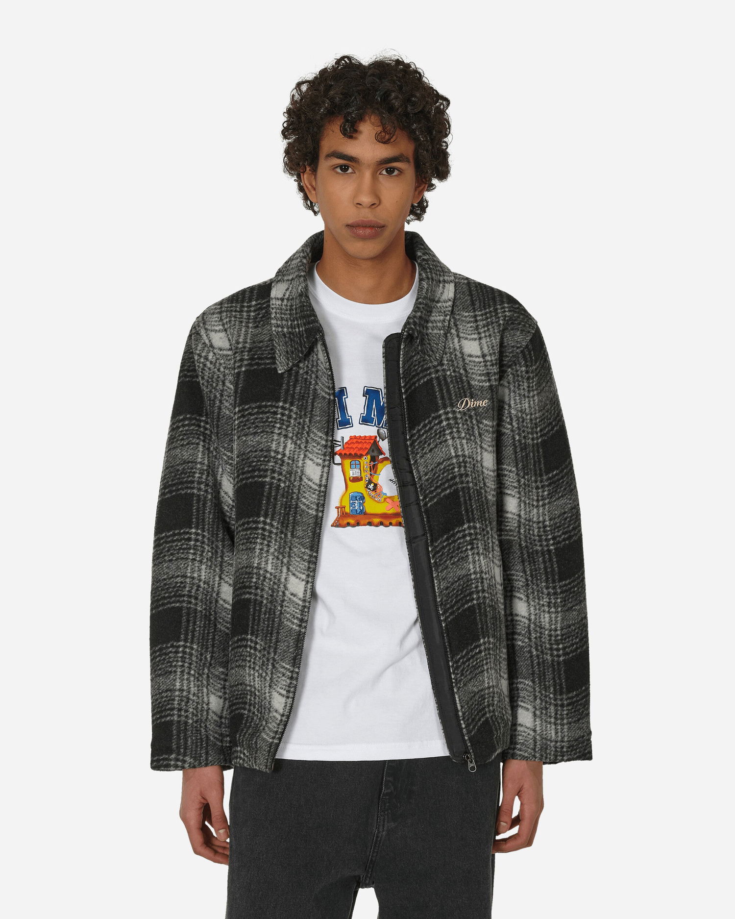 Яке Dime Wave Plaid Jacket Сиво | DIMEHO233CHA, 1