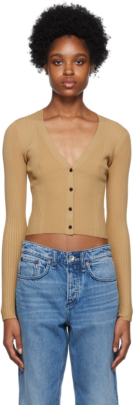 Пуловер rag & bone Rib Knit Cardigan Кафяво | WAS22FS038WD38, 0
