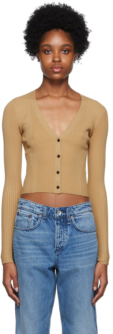 Пуловер rag & bone Rib Knit Cardigan Кафяво | WAS22FS038WD38, 0