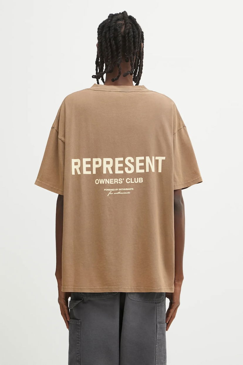 Тениска Represent Clo Owners Club Oversized Cotton Graphic T-Shirt Кафяво | OCM41114.16