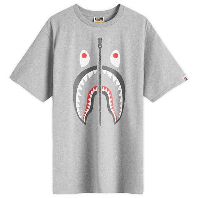 A Bathing Ape Men's Shark T-Shirt in Grey, Size Large | END. Clothing