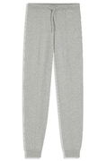 Cashmere Drawstring Tracksuit Bottoms with Cuffed Hems and Front Seams