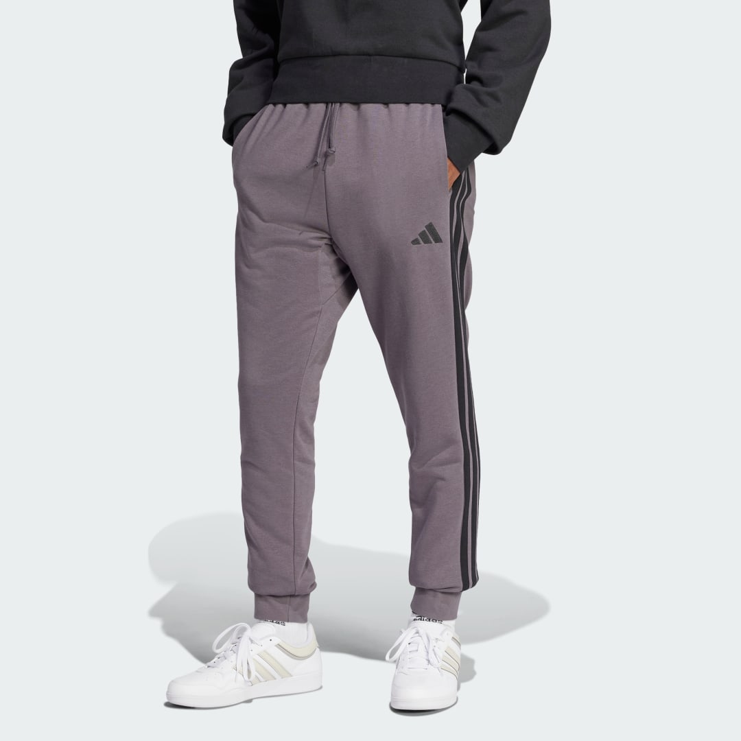 Спортни панталони adidas Performance Essential 3-Stripes French Terry Pants Лилаво | JE6352, 0