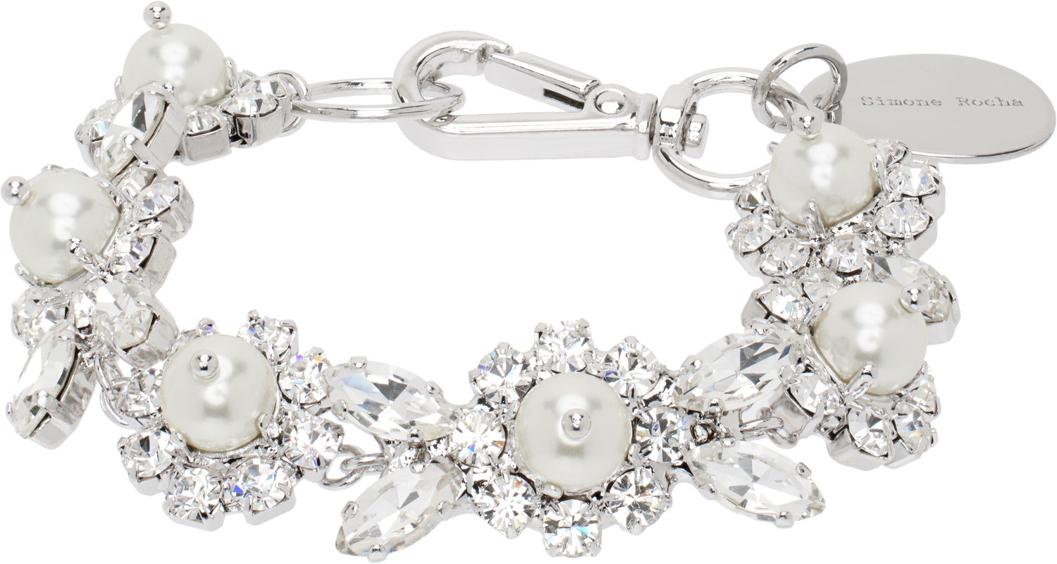 Гривна Simone Rocha Simone Rocha Pearl & Crystal Daisy Floret Bracelet Металик | BRC80 0906, 0